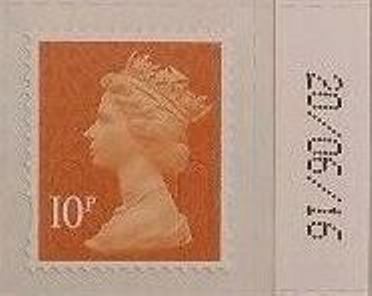 2016 GB - SGU2923-16 10p Lt Tan (D) M16L Date 20/06/16 Sngl MNH
